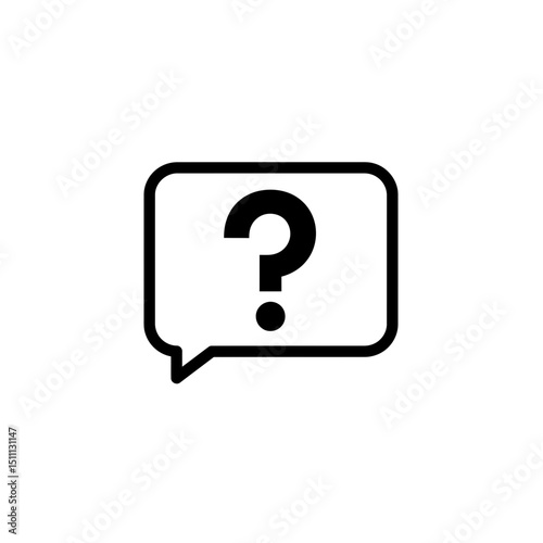 Speech bubble with question mark icon in minimalistic design  