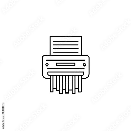 Paper shredder processing documents in a minimalist style  