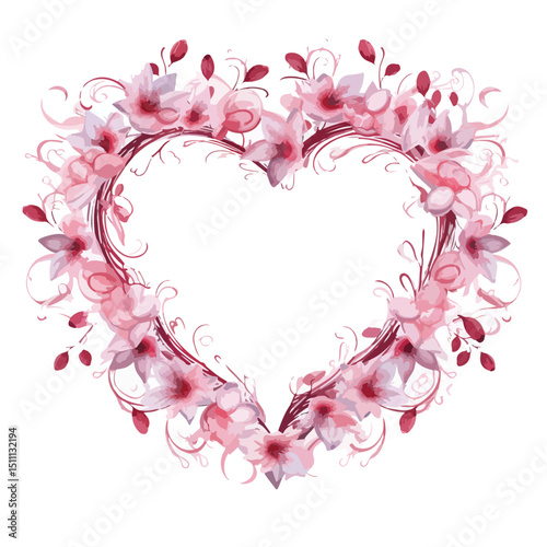 Elegant Romantic Frame with Hearts Vector Illustration for Love Designs