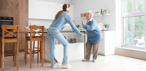 Happy senior woman and her ...