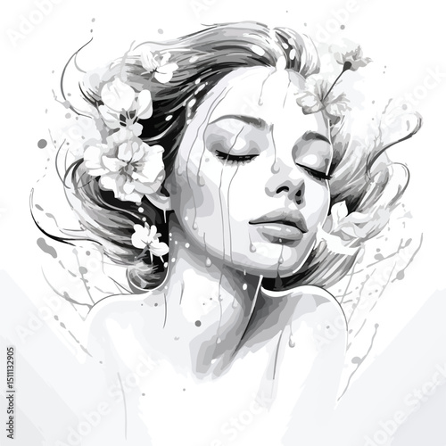 Professional Black and White SPA Beauty and Health Concept Stock Photo for Wellness Centers and Day Spas
