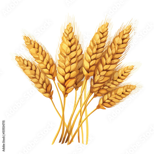 Detailed Wheat Ear Icon Vector Illustration for Agriculture and Farming Designs
