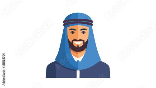 Contemporary Muslim Man Portrait Vector
