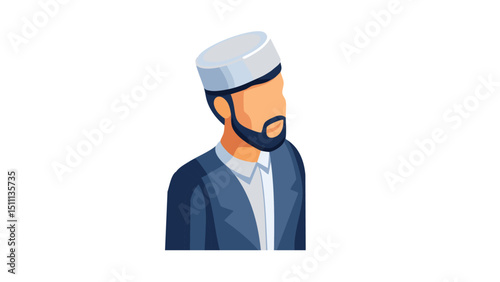 Modern Minimalist Muslim Man Illustration
