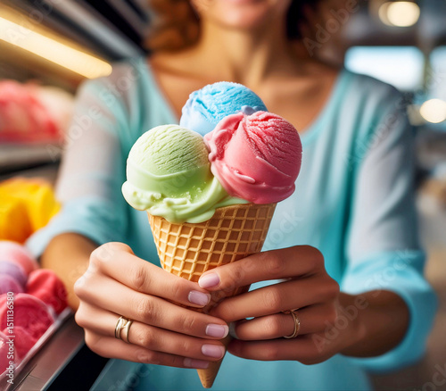 ice cream in hand