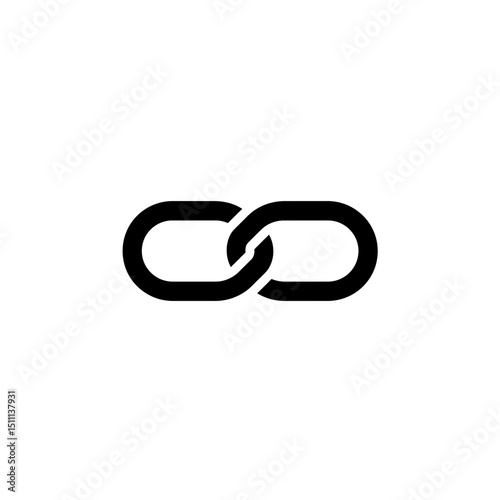 Link icon in simple black design representing connection concept  