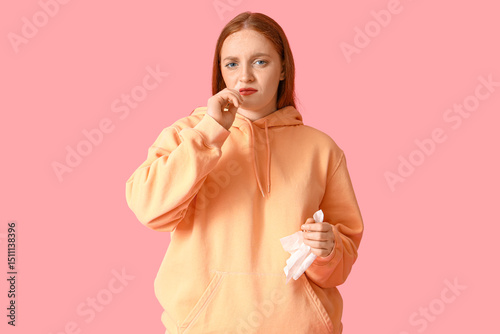 Allergic young woman with t...