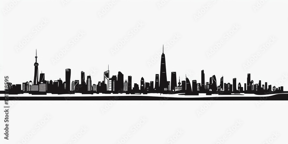 Fototapeta premium Cityscape Silhouette