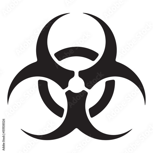 Black and white biohazard symbol vector design
