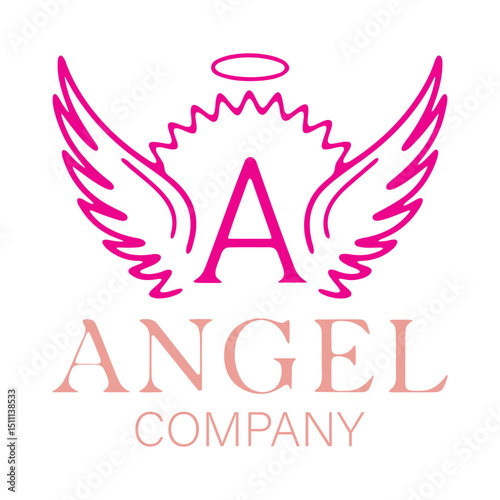 Angel wings halo company logo design