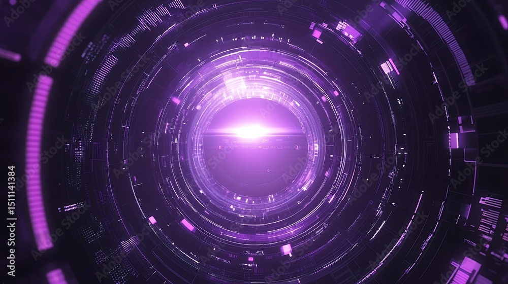 Fototapeta premium Purple digital tunnel