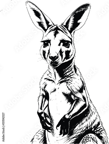 Kangaroo illustration on white background
