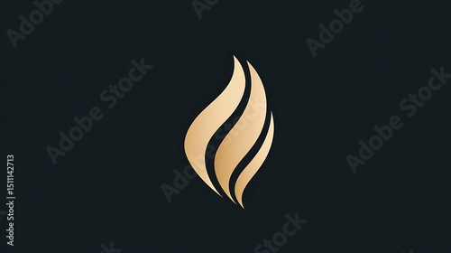 Abstract gold flame logo