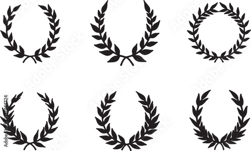 Elegant Laurel Wreath Collection Vector Illustrations of Classic Design Elements