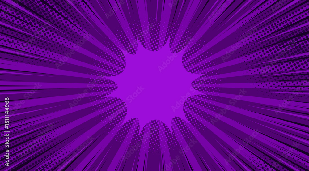 Fototapeta premium comic cartoon purple background. Comic background cartoon style