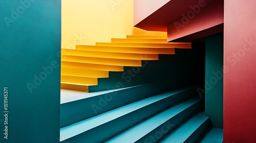 Vivid colorful stairs