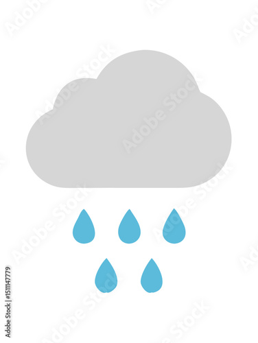 Minimal Rain Cloud with Raindrops