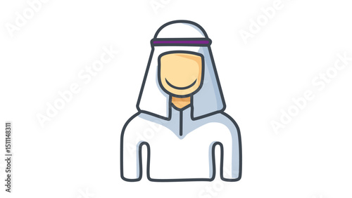 Traditional Islamic Dress Man Illustration
