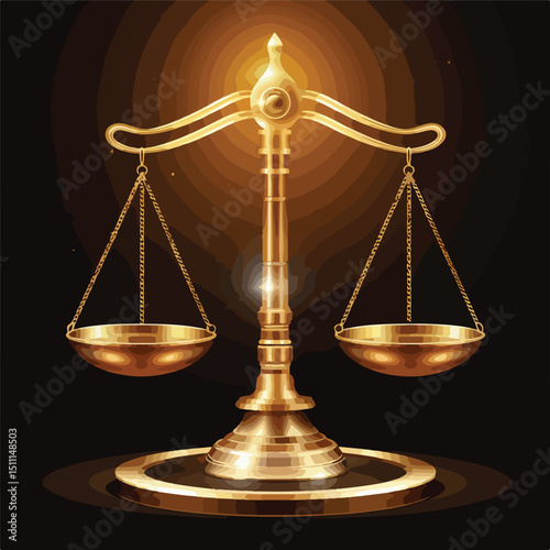 Golden Balance Justice Icon for Professional Designs and Legal Concepts