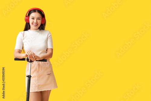 Happy young Asian woman in ...