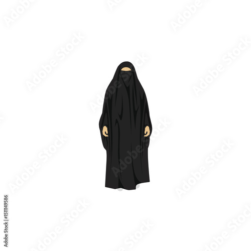 illustration of a Muslim woman wearing a veil 