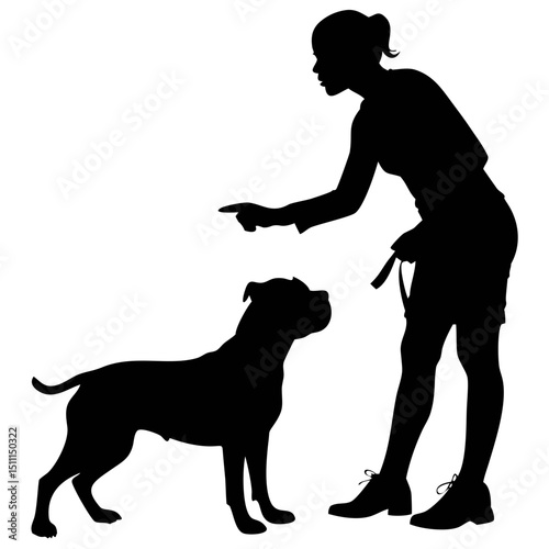 Dog Training: Positive Reinforcement With an American Bulldog Silhouette