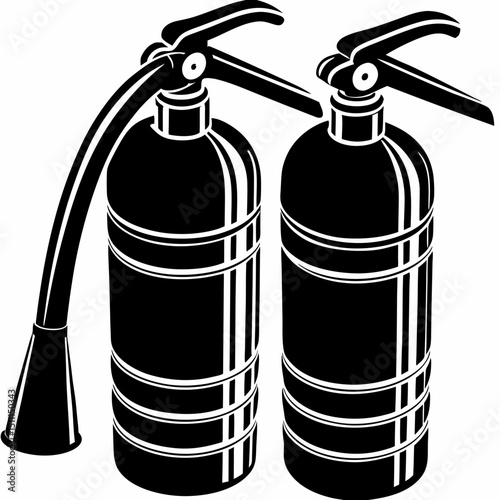 Fire Extinguisher Icon Design Featuring Two Fire Extinguishers for Safety Awareness