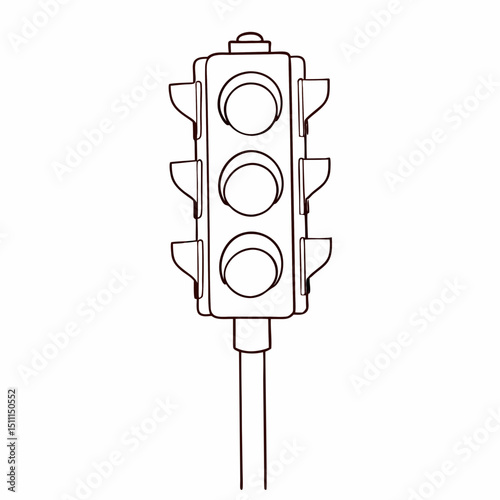 Black and White Traffic Light Standing Still at a Busy Intersection During Daylight