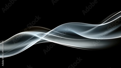 Abstract smoke waves on black background