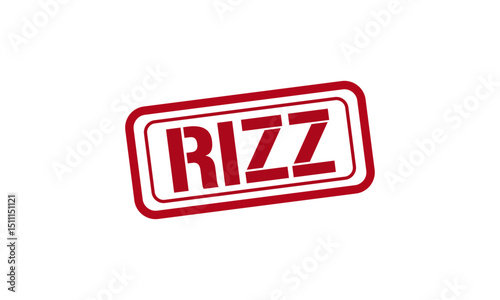 Photos RIZZ red stamp text vector, rubber stamp