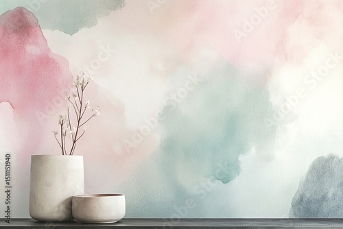 A delicate pastel abstract wallpaper with soft hand-drawn shapes, watercolor washes, and subtle pencil textures.Abstract hand drawn.Drawn abstract wallpaper.Hand drawn abstract.