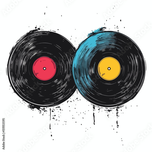 Vinyl Music Sound Media Festival Icon for Creative Projects and Designs