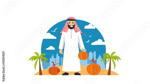Elegant Arab Man in Cultural Attire
