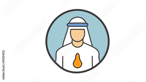 Classic Arab Man Portrait with Agal
