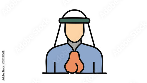Arab Man with Keffiyeh and Agal Vector

