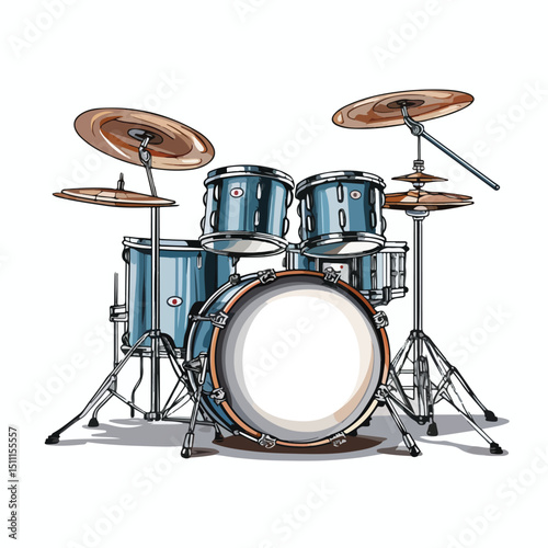 Professional Drum with Sticks Vector Illustration for Music Enthusiasts and Design Projects