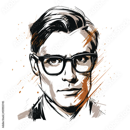 Professional Executive Glasses Isolated Scribble Vector Illustration for Business Presentations