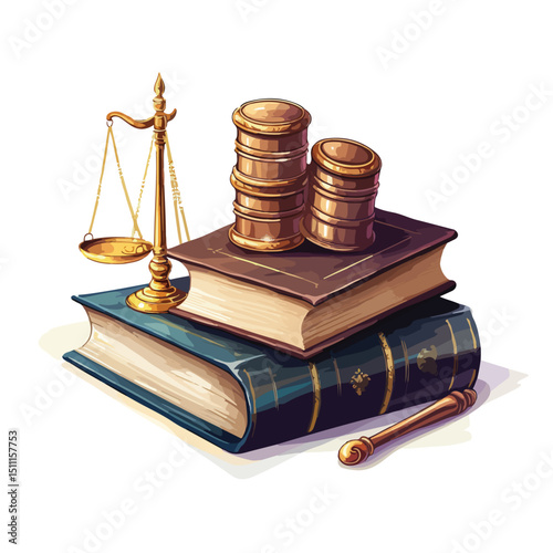 Professional Law and Justice Book Design Vector Illustration for Legal Concepts