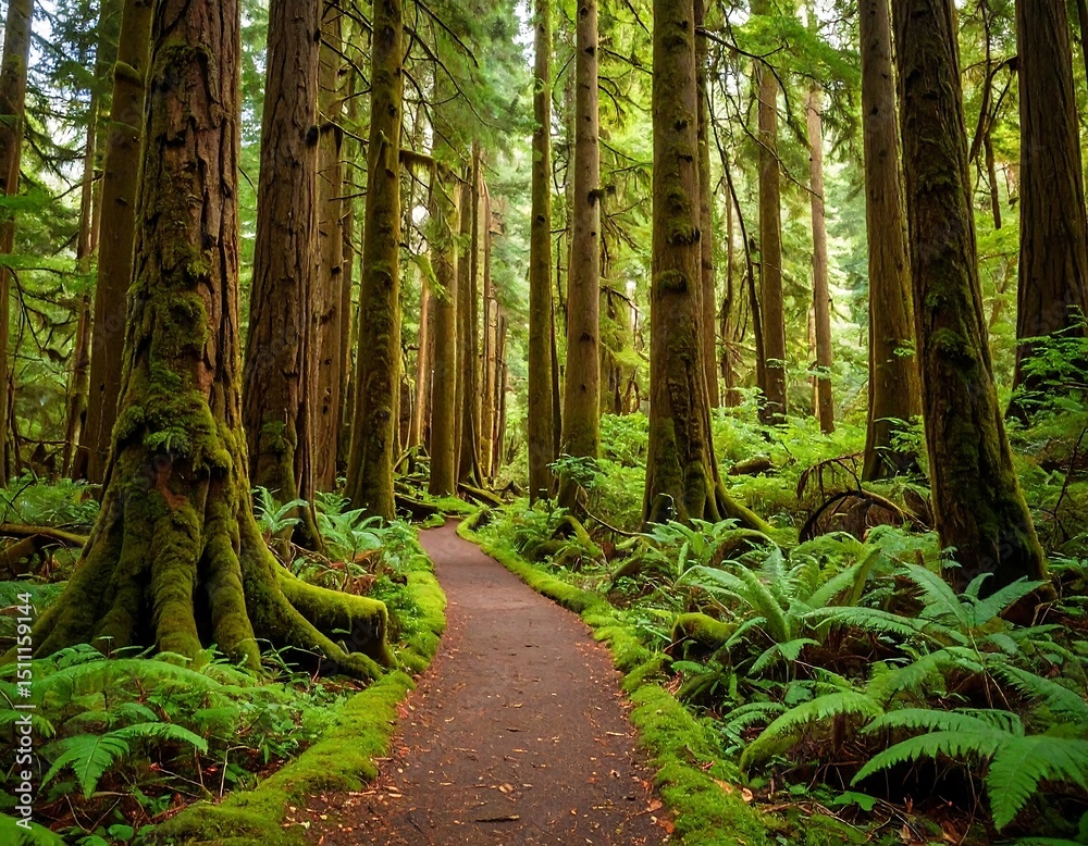 Fototapeta premium Lush forest path (1)