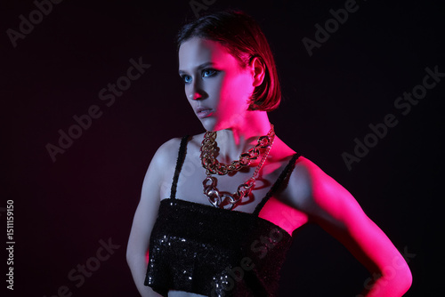 Fashionable young woman in ...