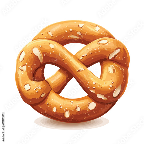 Authentic German Pretzel Snack Vector Illustration for Food Advertisements and Packaging Design