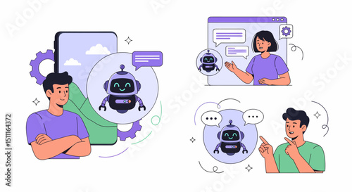 Virtual Assistant Bot Communicating With Customers in Online Customer Service
