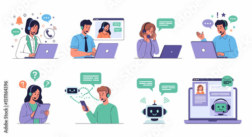 Diverse Remote Support Team Offering Telecommunication Solutions