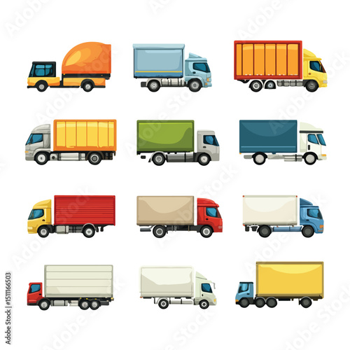 Illustration of a Cartoon Logistic Car for Delivery and Transportation Purposes