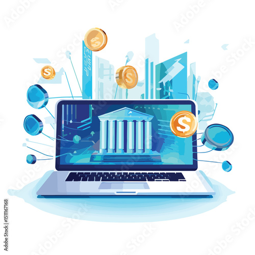 Professional Virtual Banking Webpage Icons for Online Financial Services Marketing Materials