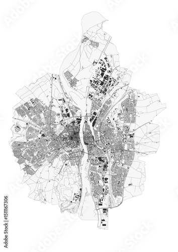 Vector Map of Maastricht – Detailed Highway and Building Layout for Urban Planning, Infrastructure Design, and GIS Mapping Applications