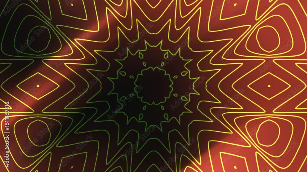 AI-generated abstract mandala with vibrant rainbow gradient and intricate geometric line patterns