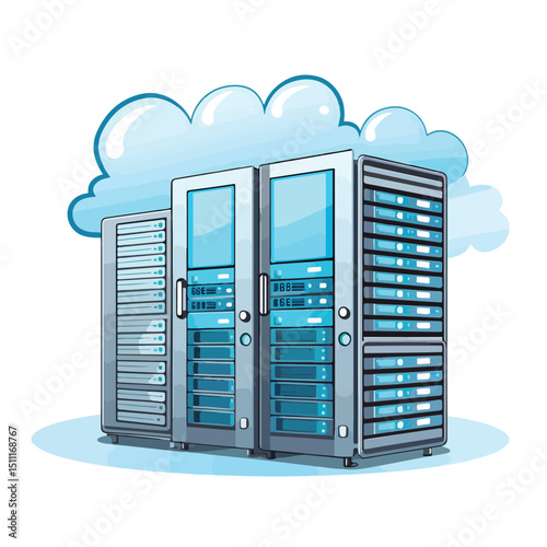 Professional Computer Storage Database Stock Vector Illustration for Technology Solutions