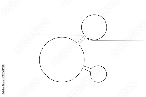 Continuous one line drawing of The connection of business team. Single line drawing illustration of Showing the nodes and links. Template for web design concept vector art. Doodle line illustration.