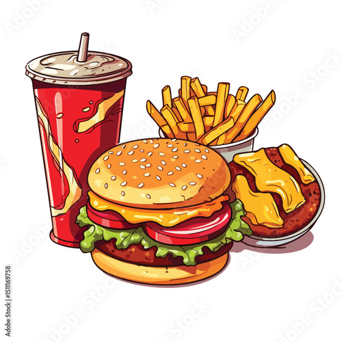 Professional Black and White Fast Food Image - Delicious Cuisine Photography for Restaurants and Menus